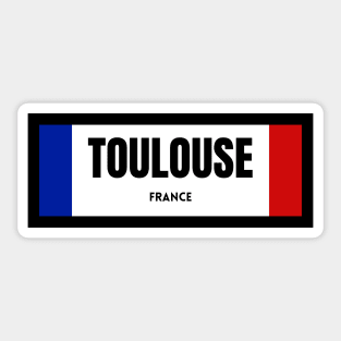 Toulouse City in French Flag Sticker